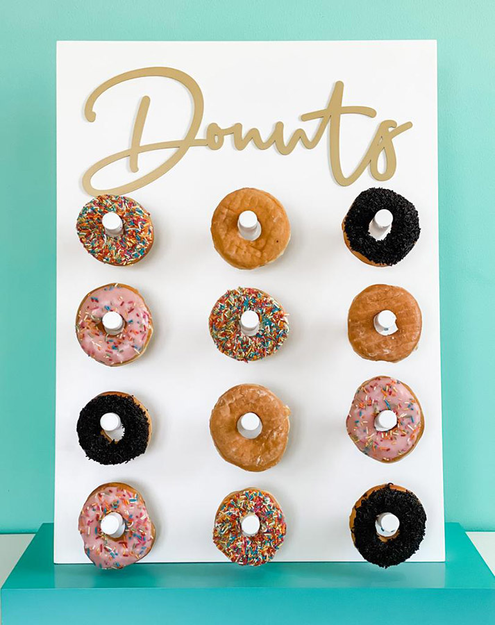 Donut Wall – 12 Donuts = 124 AED / 24 Donuts = 150 AED